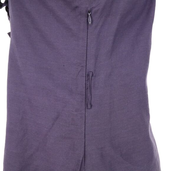 Baraschi Top Womens 6 Purple Ruffle Neck Blouse Side Zip Lined Fitted Romantic - Picture 14 of 16